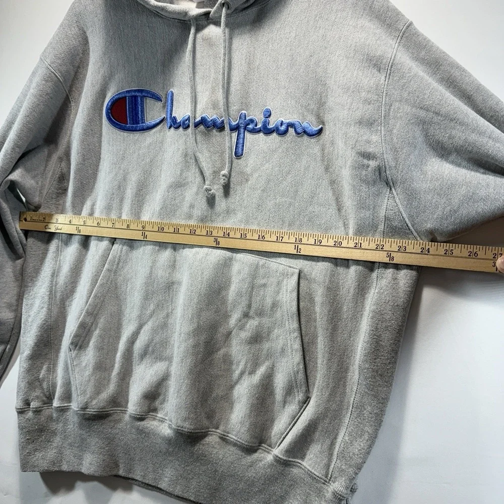 Vintage Champion Reverse Weave Warmup Hoodie Mens Size L Gray 80s - Picture 8 of 11